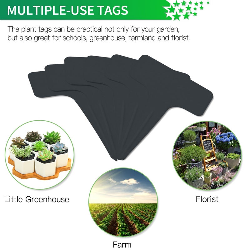 PrudanceÂ® 50pcs Reusable Waterproof Plant Markers for Garden T-Type Plant Labels for Seedlings Potted Plants Vegetables Succulents Durable Weatherproof Garden Tags ï¼ˆBlackï¼‰ - Image 4